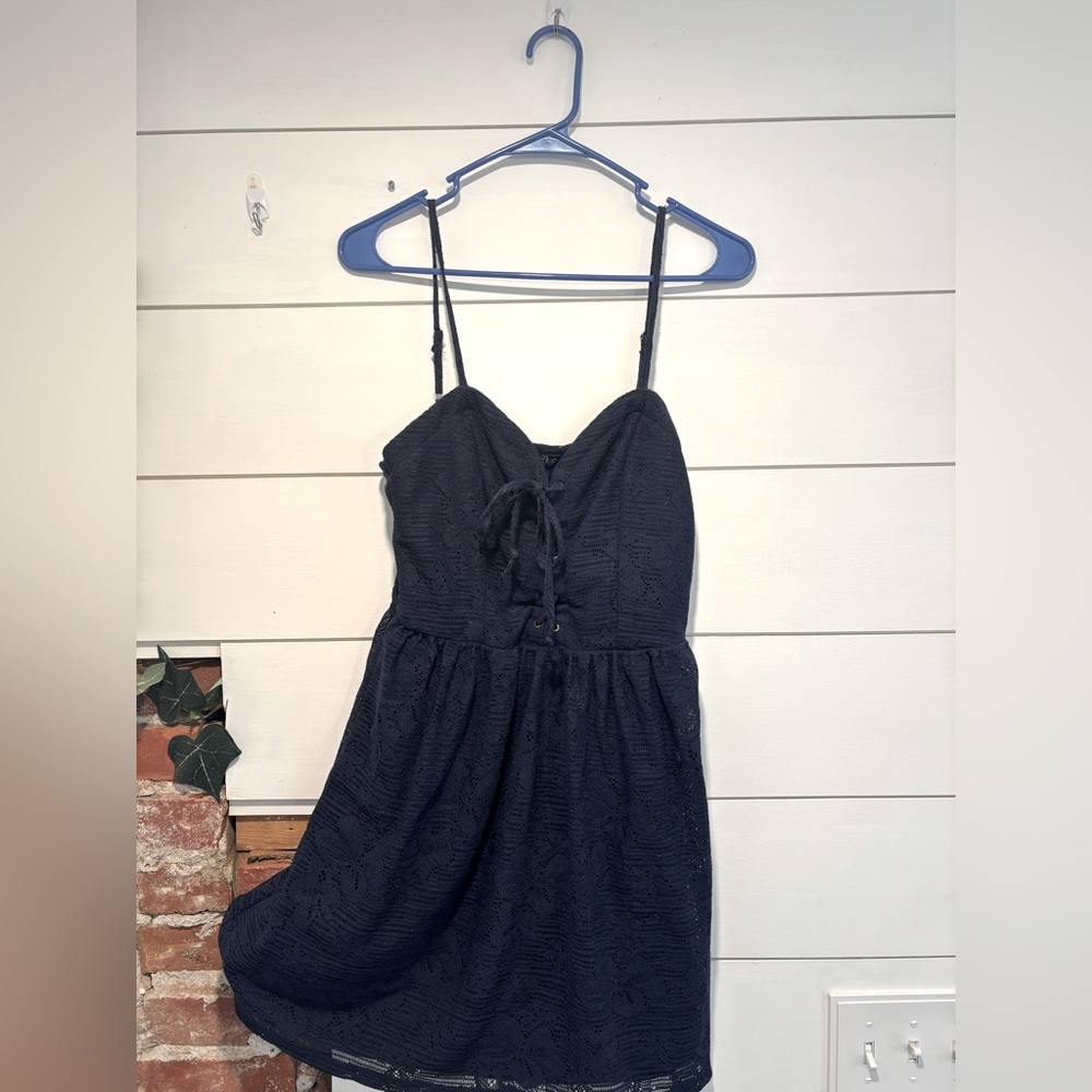 Bebop Women’s Size Medium, Navy Blue Dress with Tie-up Cleavage